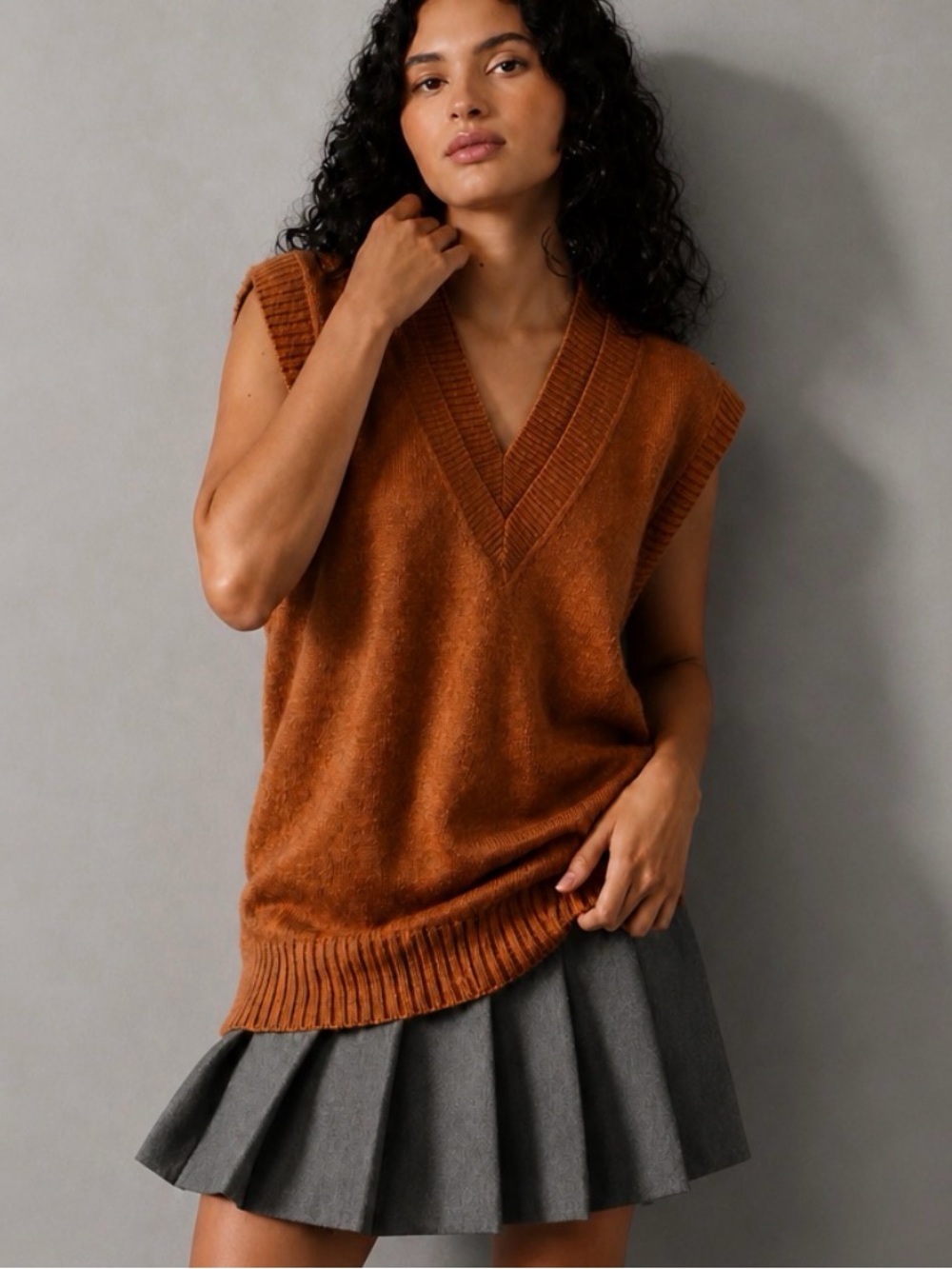 FREE PEOPLE Hannah Tunic Knit Sweater Vest Top Size S